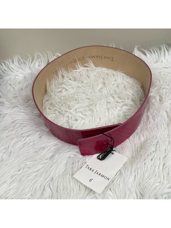 NEW Tara jarmon hot pink thick leather belt small main image 4